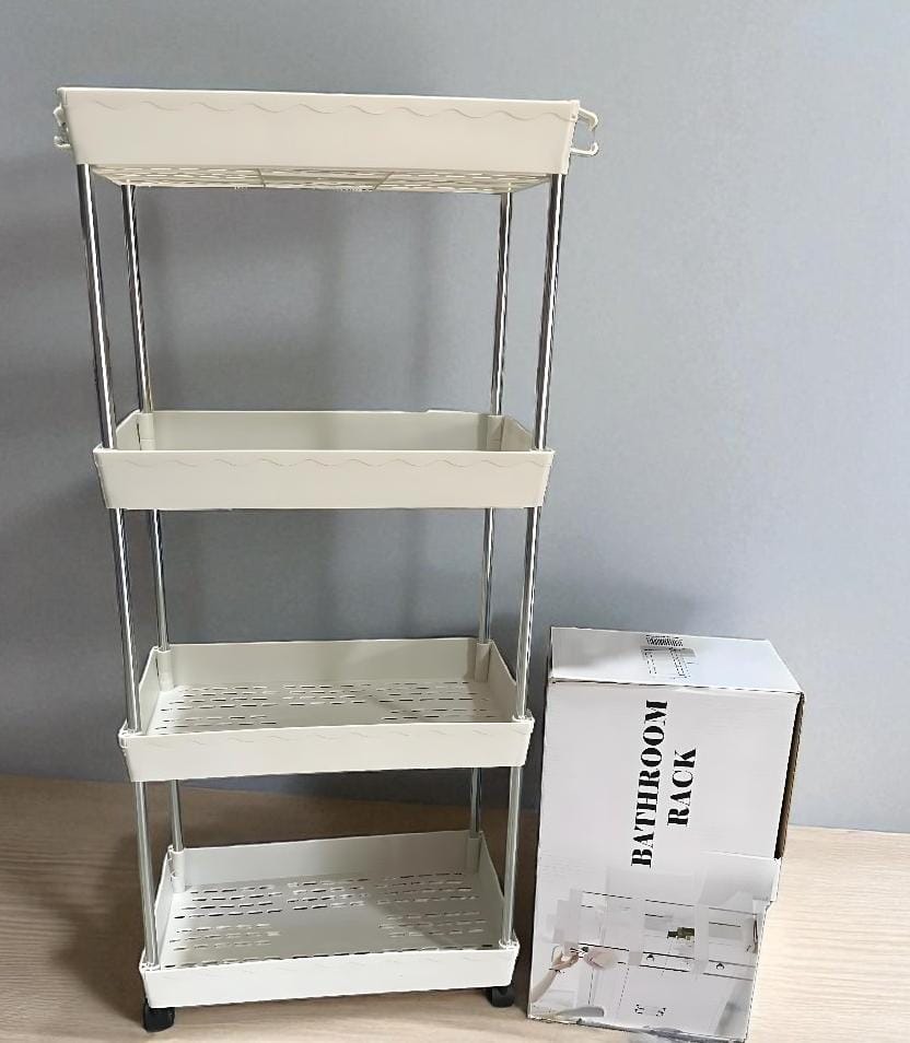 CARRITO ORGANIZADOR DE 4 NIVELES BANDEJA ANCHA CON FIERRO