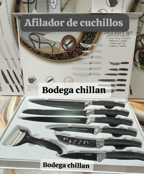 SET DE CUCHILLOS ACERO INOXIDABLE  7PCS