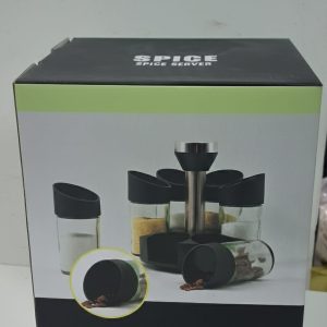 ESPECIERO GIRATORIO DE VIDRIO TAPA PLASTICA