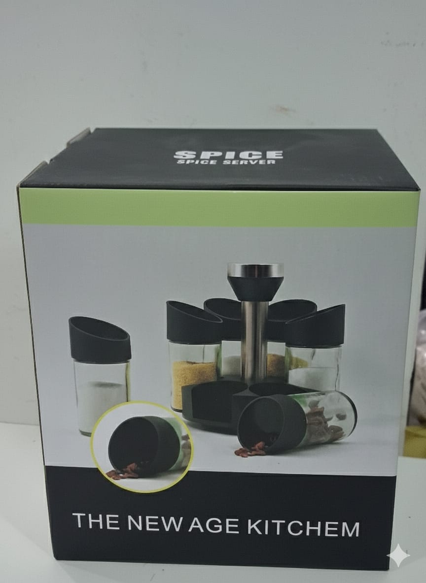 ESPECIERO GIRATORIO DE VIDRIO TAPA PLASTICA