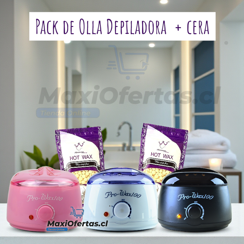 PACK DE OLLA DEPILADORA MAS 200 GRAMOS DE CERA
