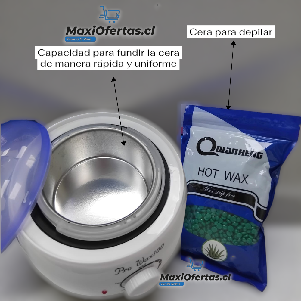 PACK DE OLLA DEPILADORA MAS 200 GRAMOS DE CERA - Imagen 2