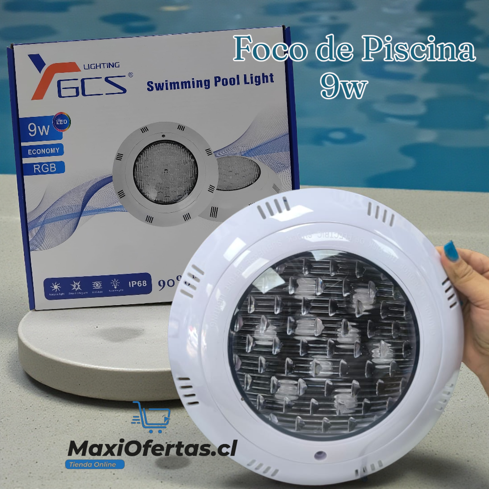 FOCO DE PISCINA DE 9 WATTS MULTICOLOR