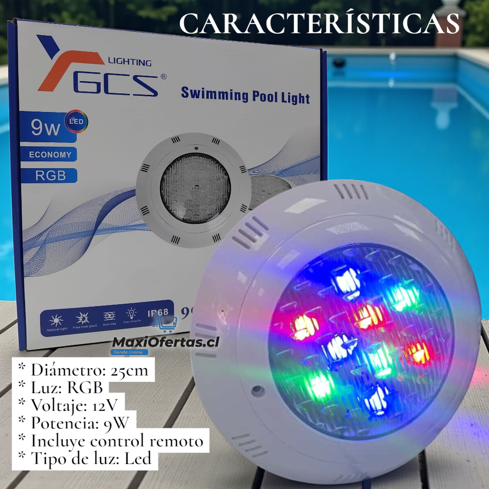 FOCO DE PISCINA DE 9 WATTS MULTICOLOR - Imagen 2