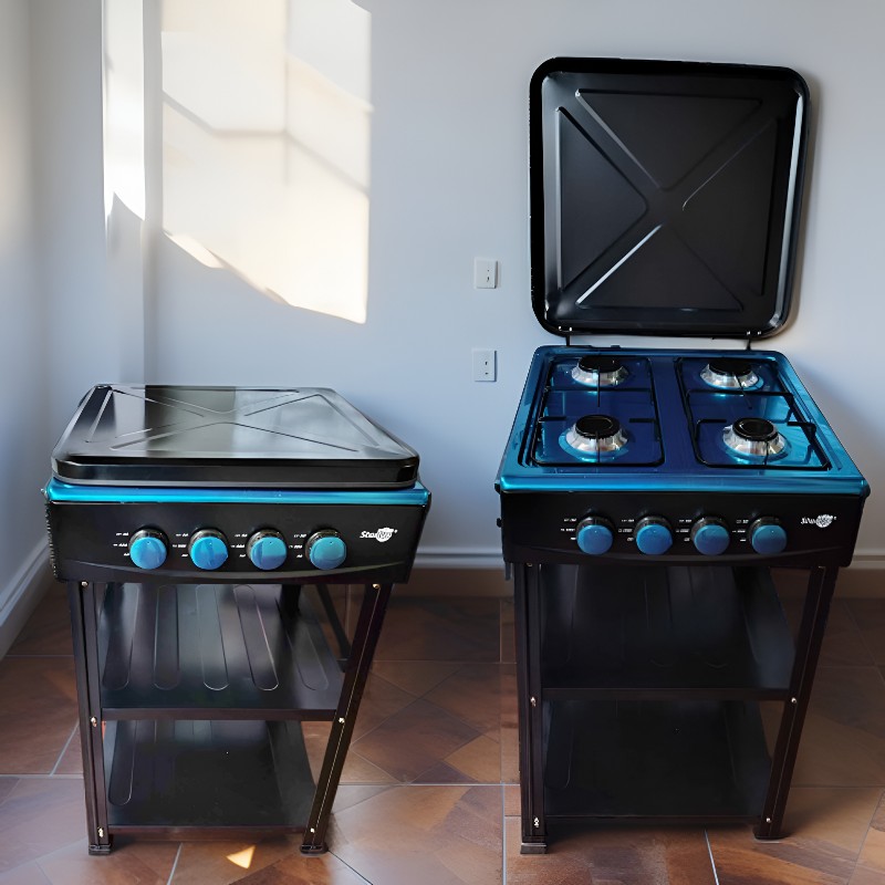 COCINA CON PEDESTAL NEGRA