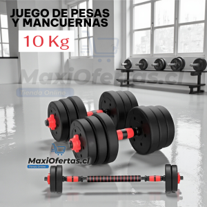 KIT DE PESAS Y MANCUERNAS 10KG