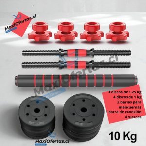 KIT DE PESAS Y MANCUERNAS 10KG
