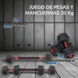 KIT DE PESAS Y MANCUERNAS 20KG