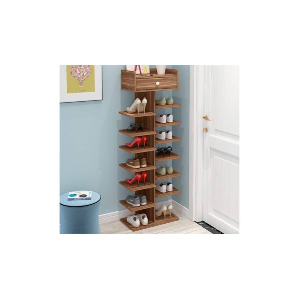 ZAPATERA DE MELAMINA 7 NIVELES CON CAJÓN