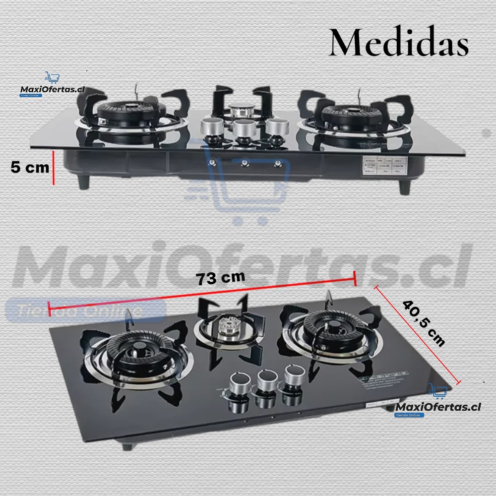 COCINA DE EMPOTRAR 3 HORNILLAS A GAS - Imagen 6