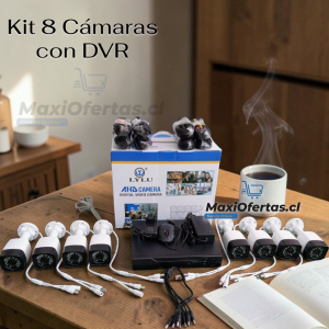 KIT 8 CÁMARAS DE SEGURIDAD CON DVR