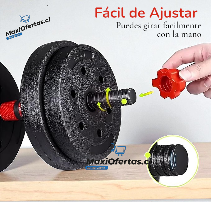KIT DE PESAS Y MANCUERNAS 10KG - Imagen 3