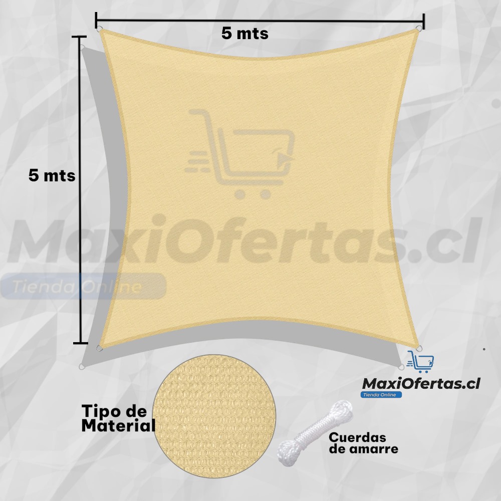 TOLDO VELA MALLA CUADRADO 5X5 - Imagen 11