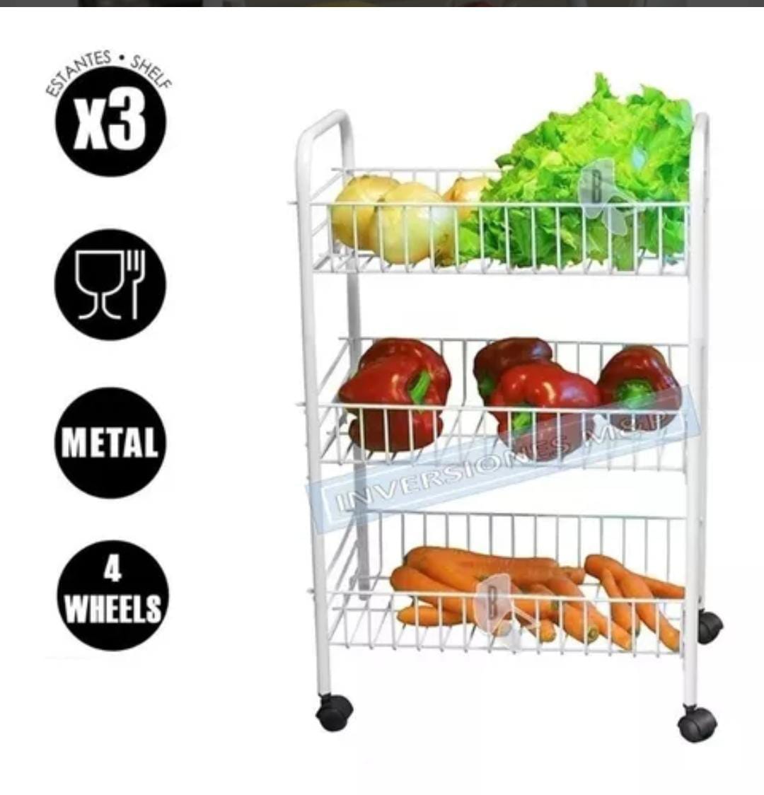 CARRITO VERDULERO 3 NIVELES