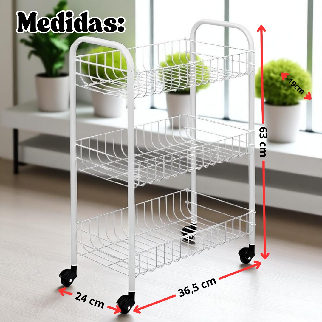 CARRITO VERDULERO 3 NIVELES - Imagen 6