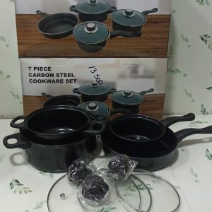 SET DE OLLAS 7 PIEZAS NEGRAS