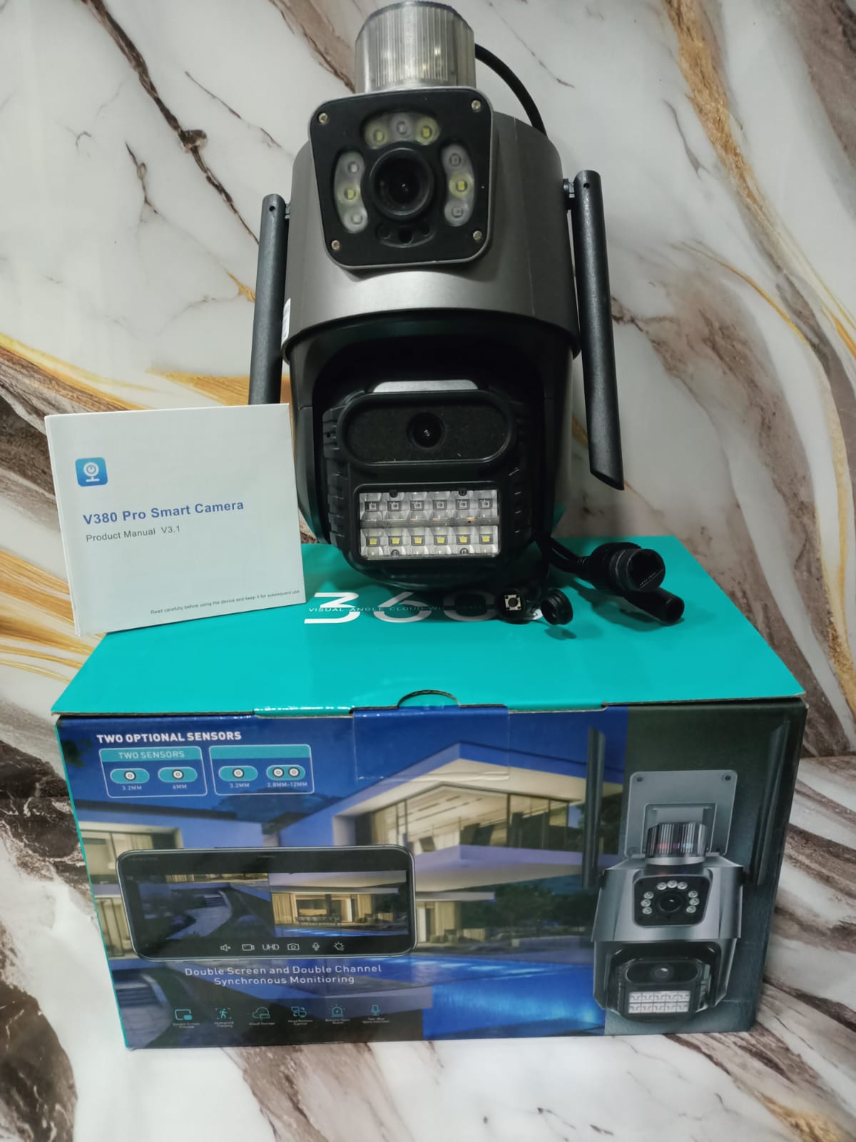 CAMARA EXTERIOR DOBLE LENTE NEGRA V380PRO - Imagen 3