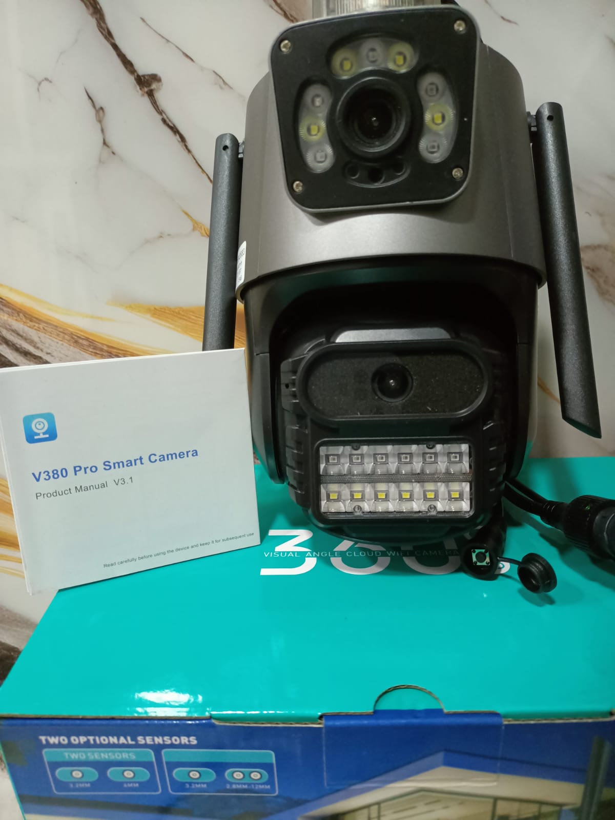 CAMARA EXTERIOR DOBLE LENTE NEGRA V380PRO - Imagen 2