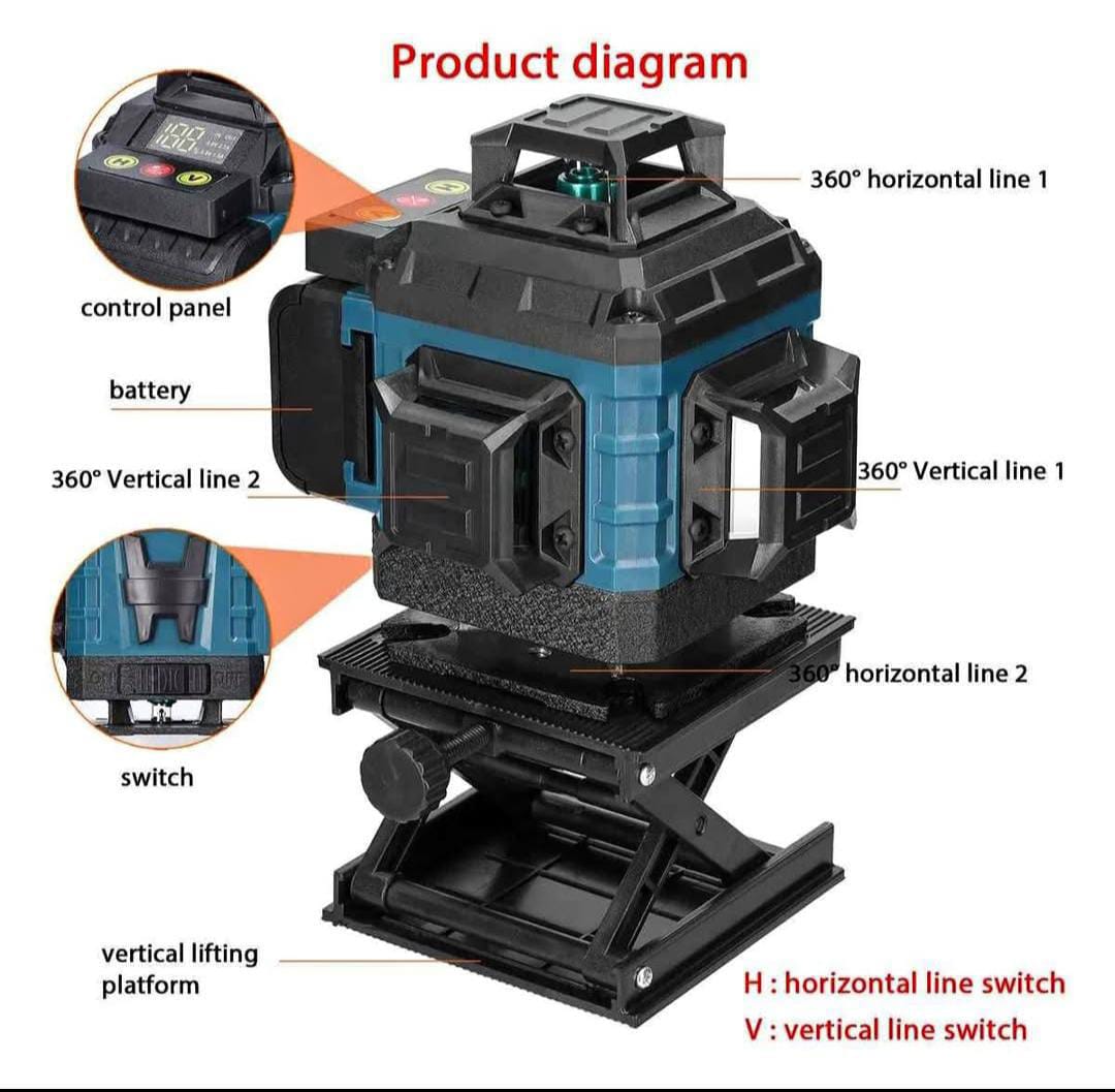 NIVEL LASER 16 LINEAS CON TRIPODE TASBEL - Imagen 3