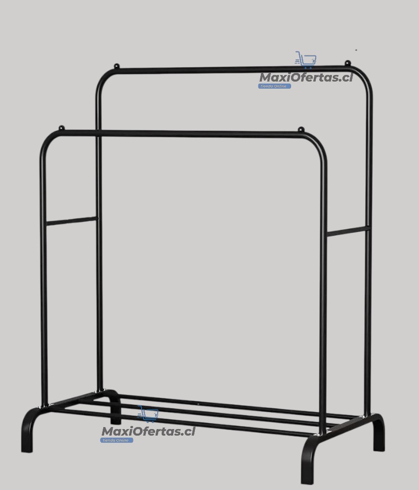 PERCHERO DOBLE SIN RUEDAS FIERRO CON PLASTICO - Imagen 2