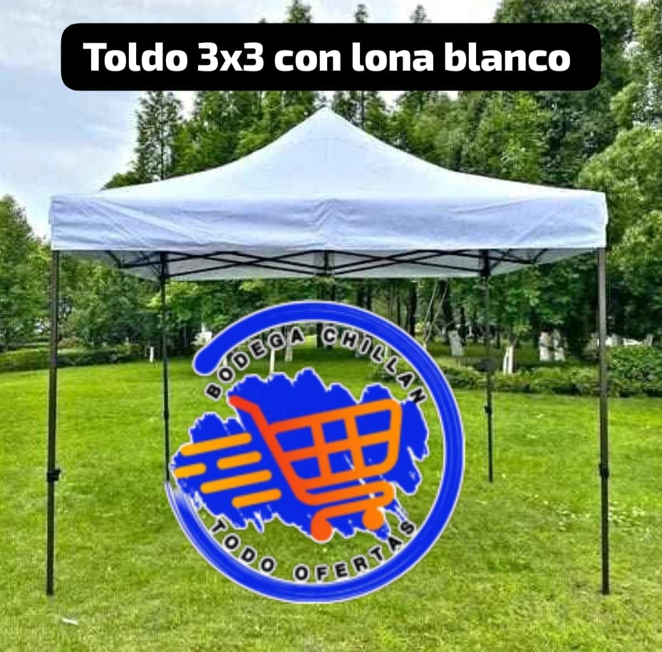 TOLDO CON ESTRUCTURA 3X3 CON LONA , ROJO, VERDE , BLANCO O NEGRO - Imagen 5