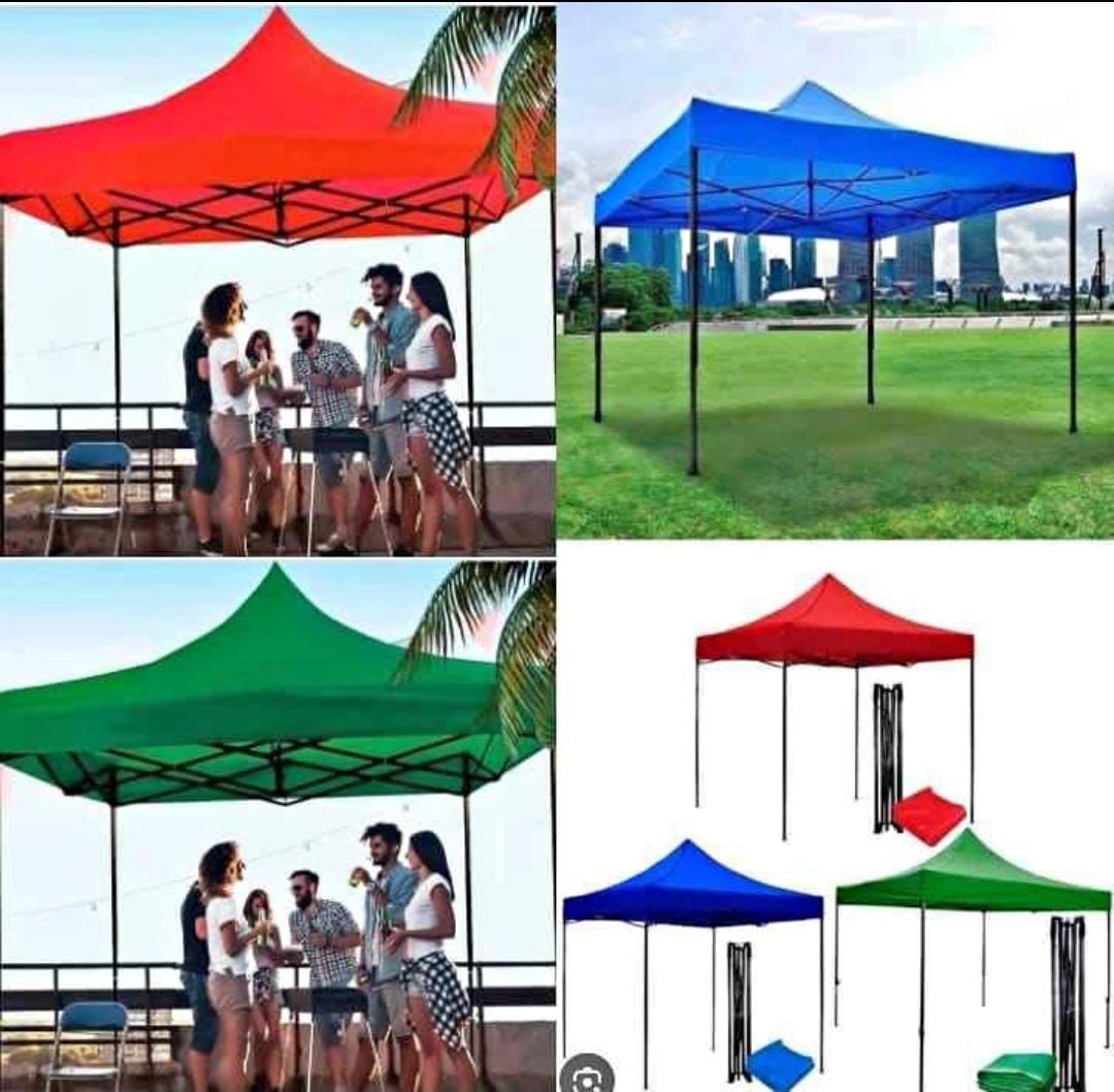 TOLDO CON ESTRUCTURA 3X3 CON LONA , ROJO, VERDE , BLANCO O NEGRO