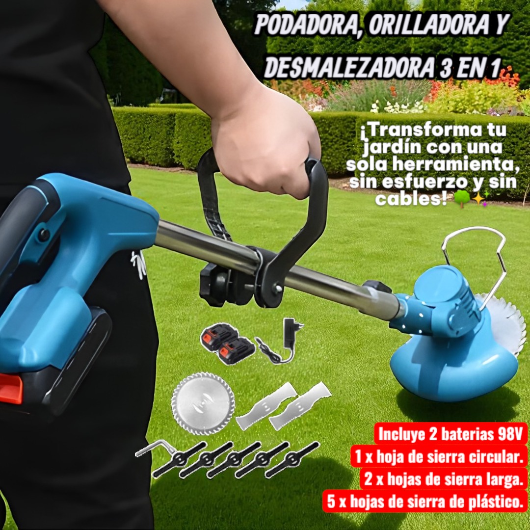 CORTADORA DE CESPED INALAMBRICA 2 BATERIAS VIDA AMOR - Imagen 3