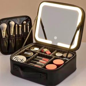 ESTUCHE DE MAQUILLAJE CON ESPEJO Y LUZ LED