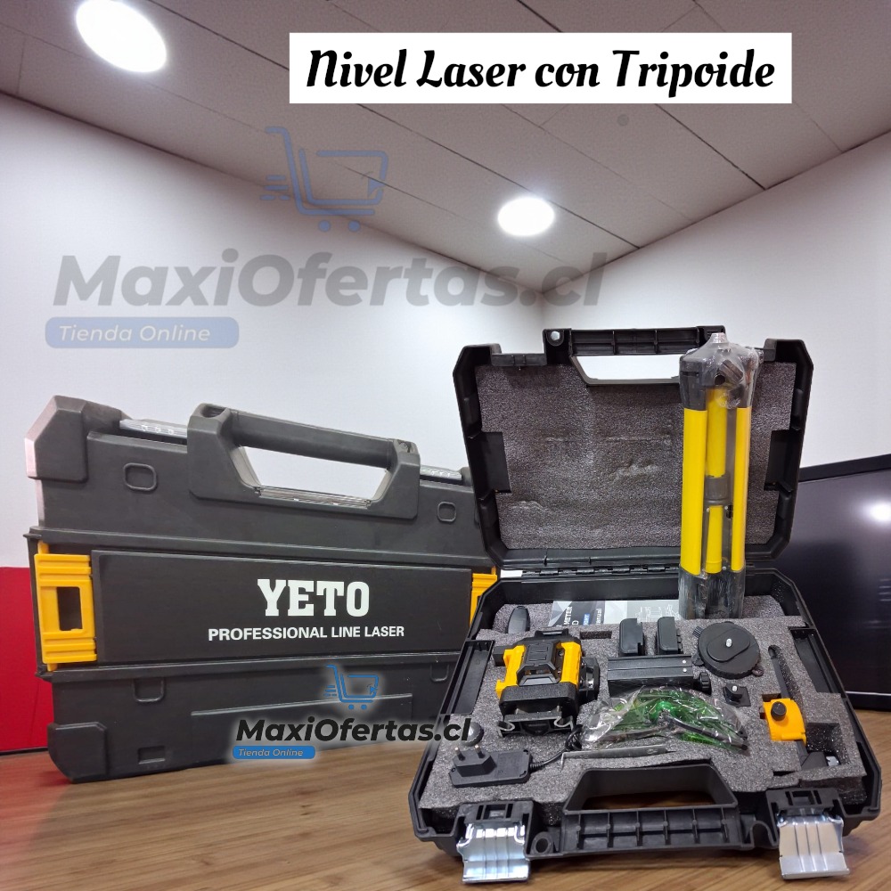 NIVEL LASER 16 LINEAS YETO AMARILLO CON TRIPOIDE - Imagen 2