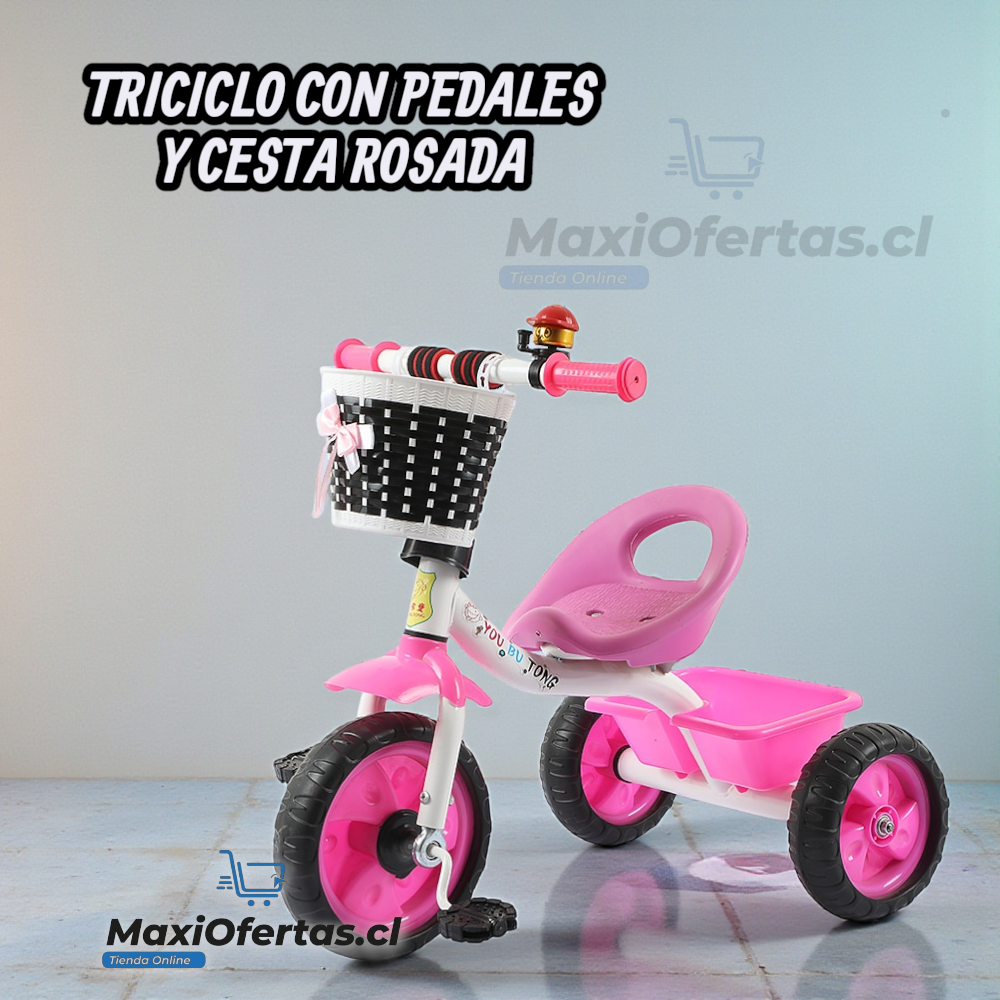 TRICICLO CON PEDALES Y CESTA PARA NIÑOS - Imagen 5
