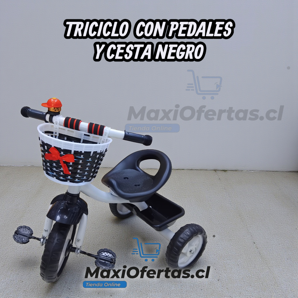 TRICICLO CON PEDALES Y CESTA PARA NIÑOS - Imagen 3