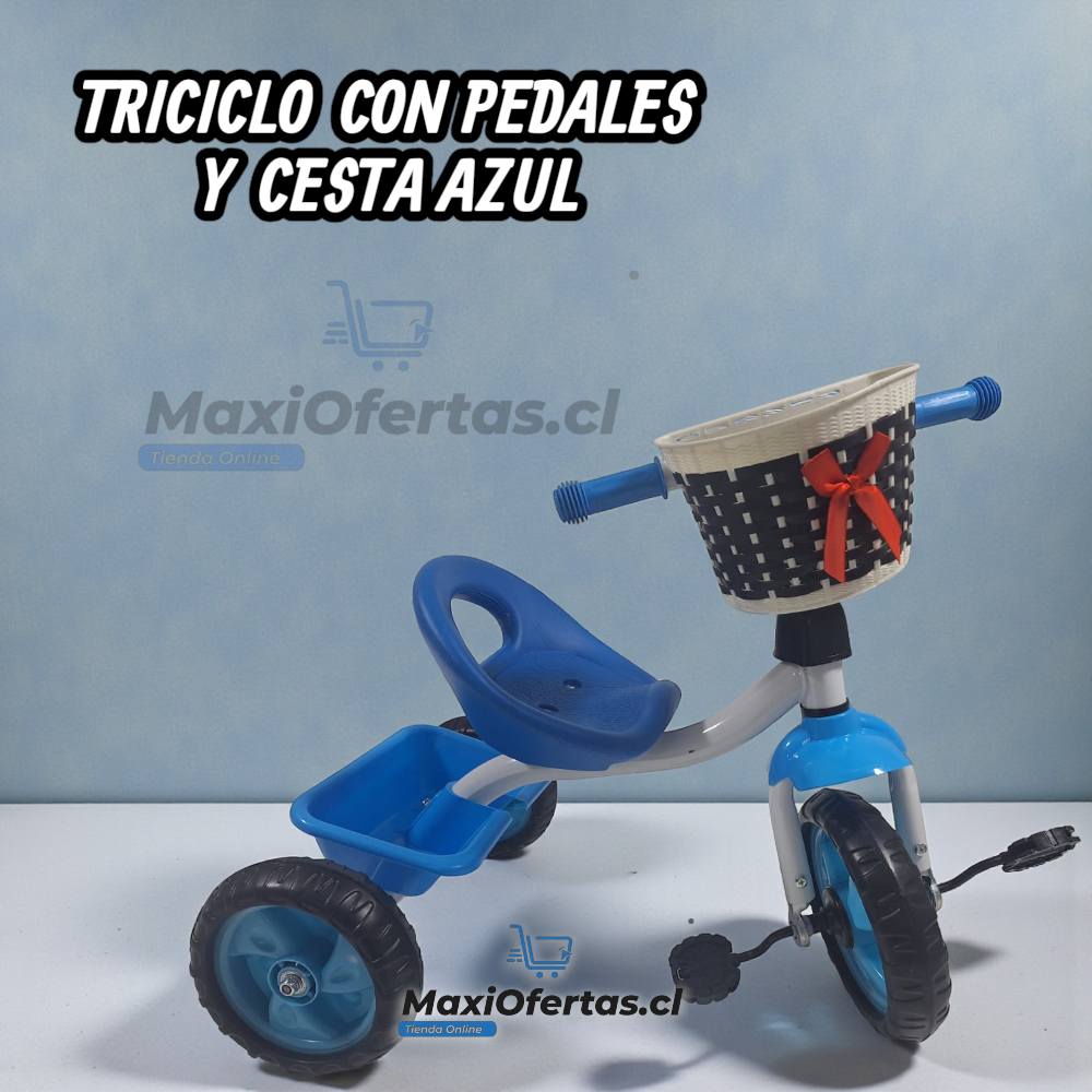 TRICICLO CON PEDALES Y CESTA PARA NIÑOS - Imagen 4