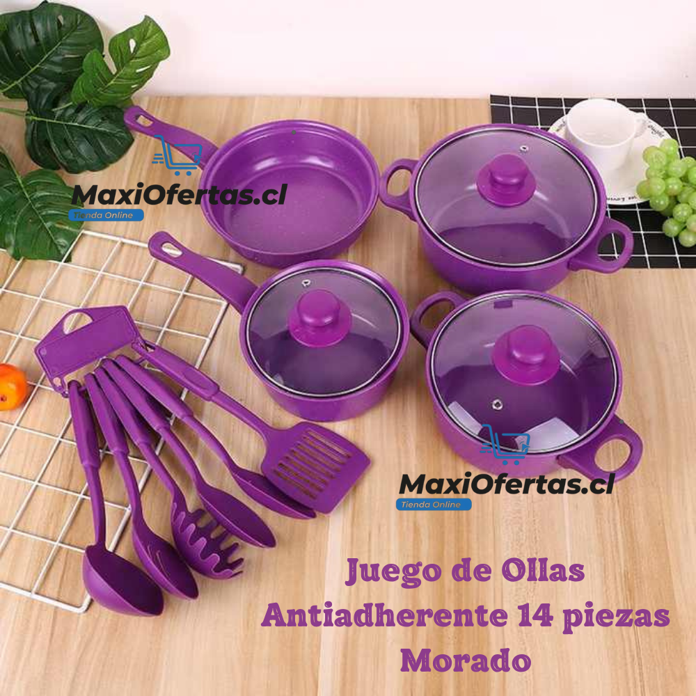 SET DE OLLAS ANTIADHERENTES 14 PIEZAS PARA COCINA ELECTRICA