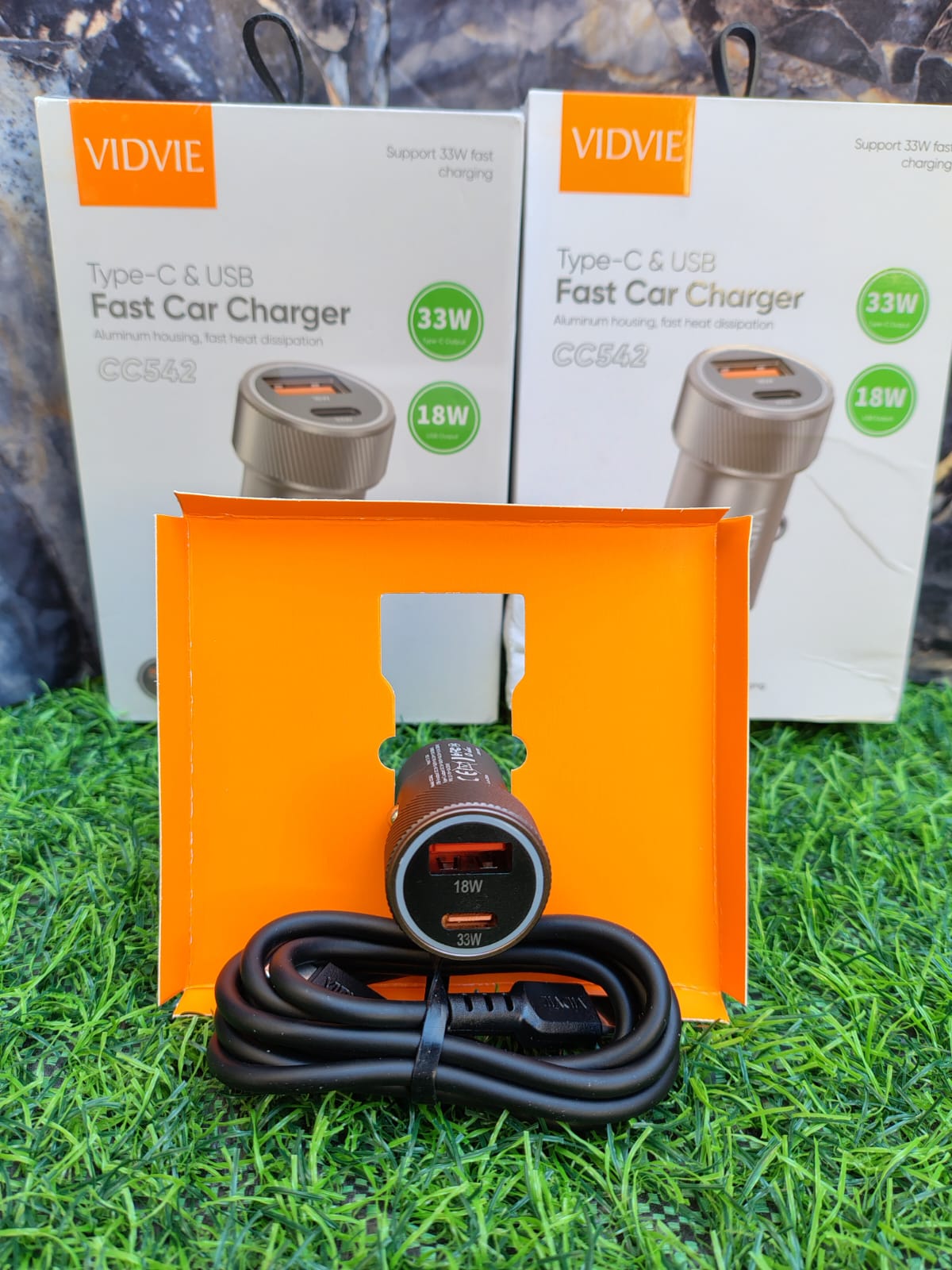 CARGADOR AUTO CARGA RAPIDA DOBLE TIPO-C 33W Y USB-A 18W - Imagen 2
