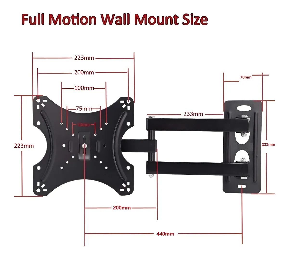 SOPORTE DE TV 14 A 42 PULGADAS BRAZO EXTENSIBLE - Imagen 5