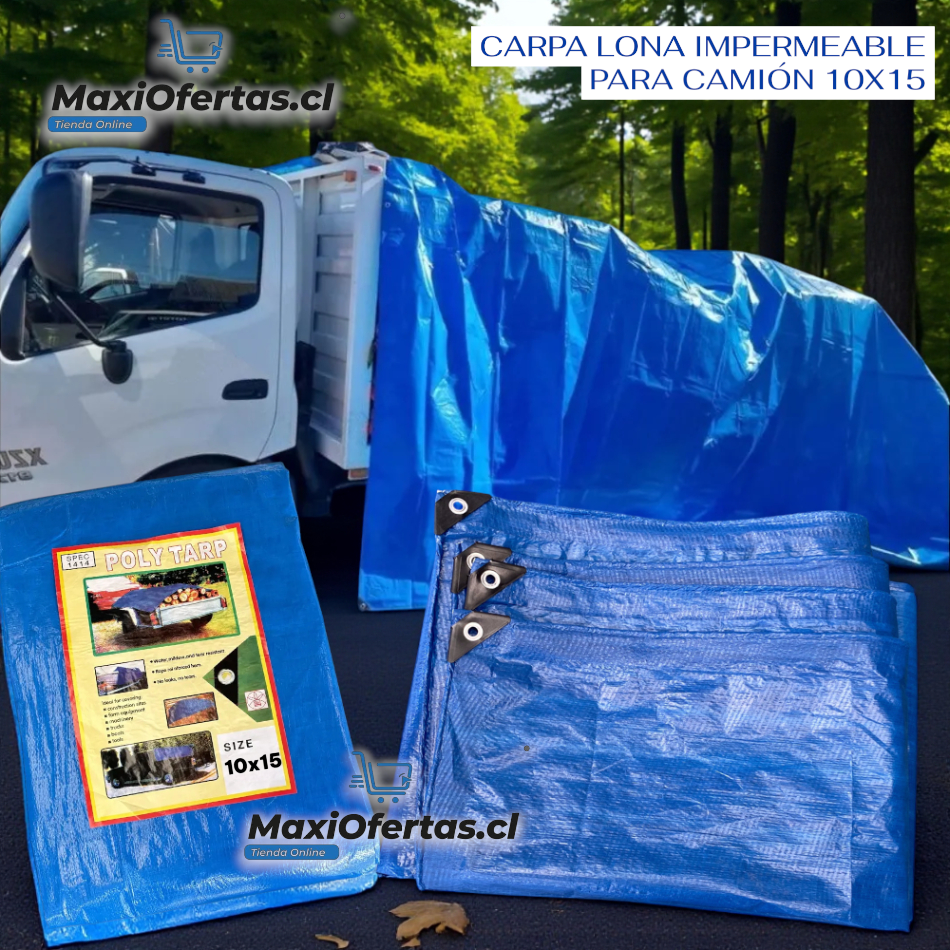 CARPA LONA IMPERMEABLE PARA CAMION 10X15