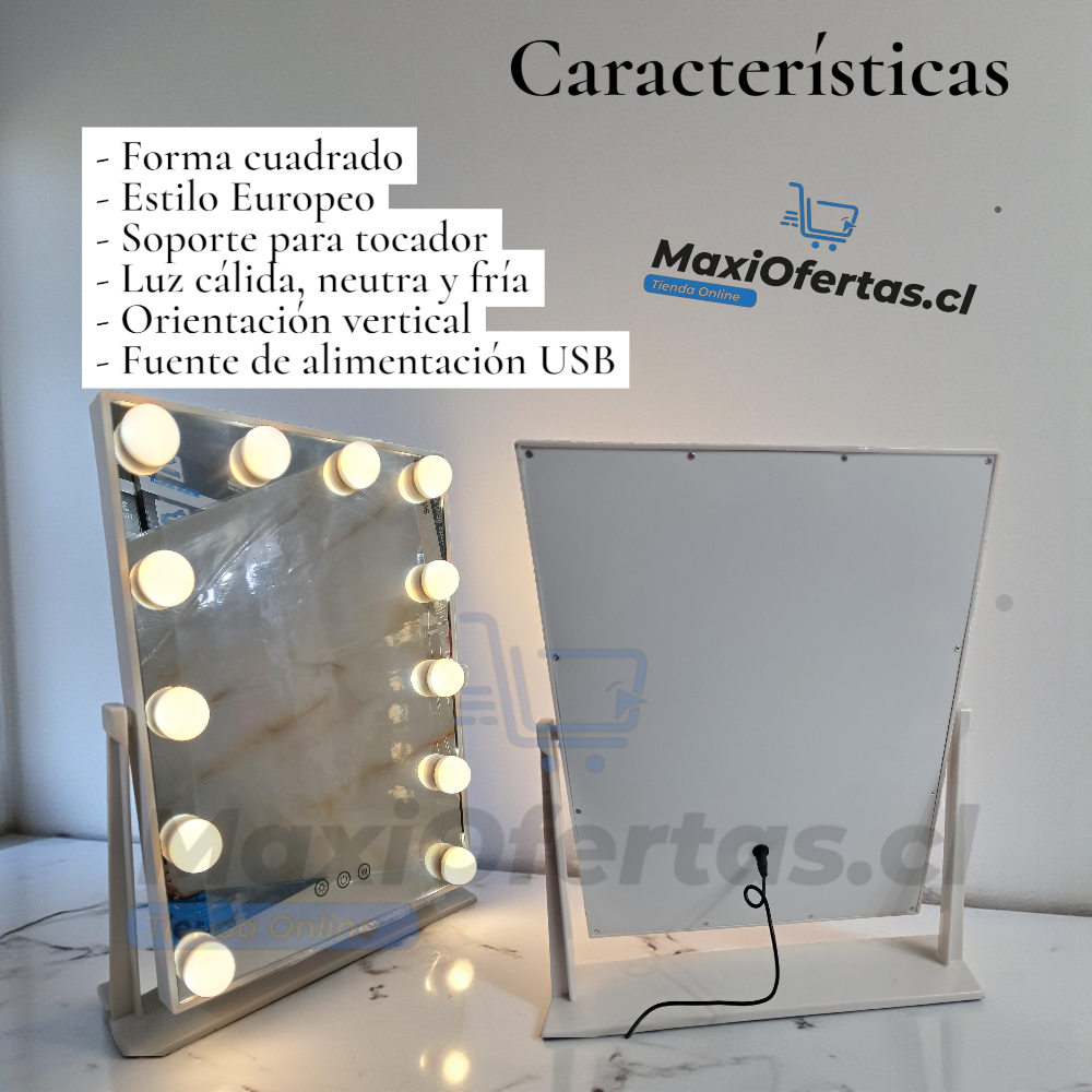 ESPEJO PARA MAQUILLAJE CON LUZ LED 12 - Imagen 3
