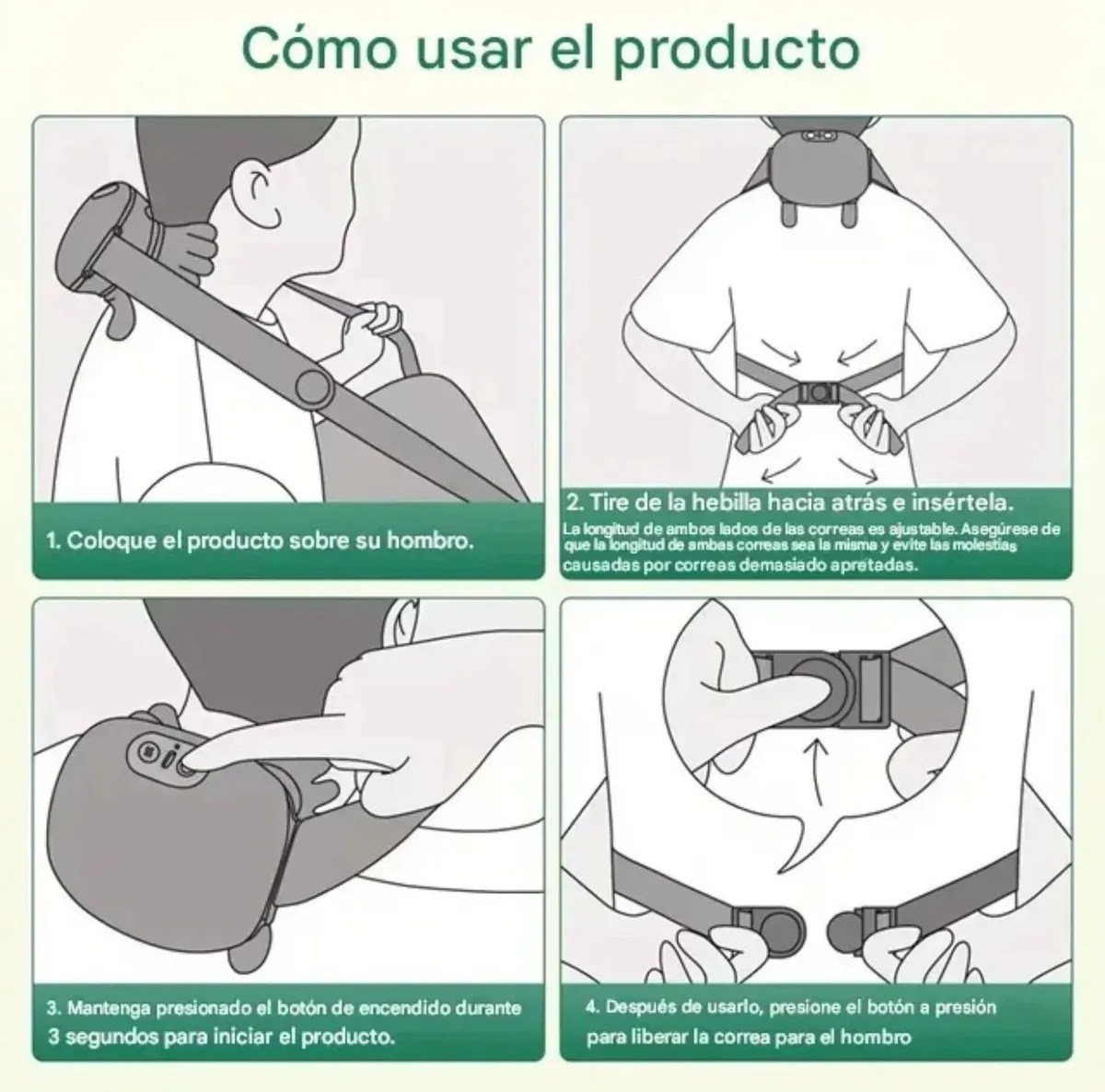 MASAJEADOR CERVICAL MANITO RECARGABLE PORTATIL - Imagen 2