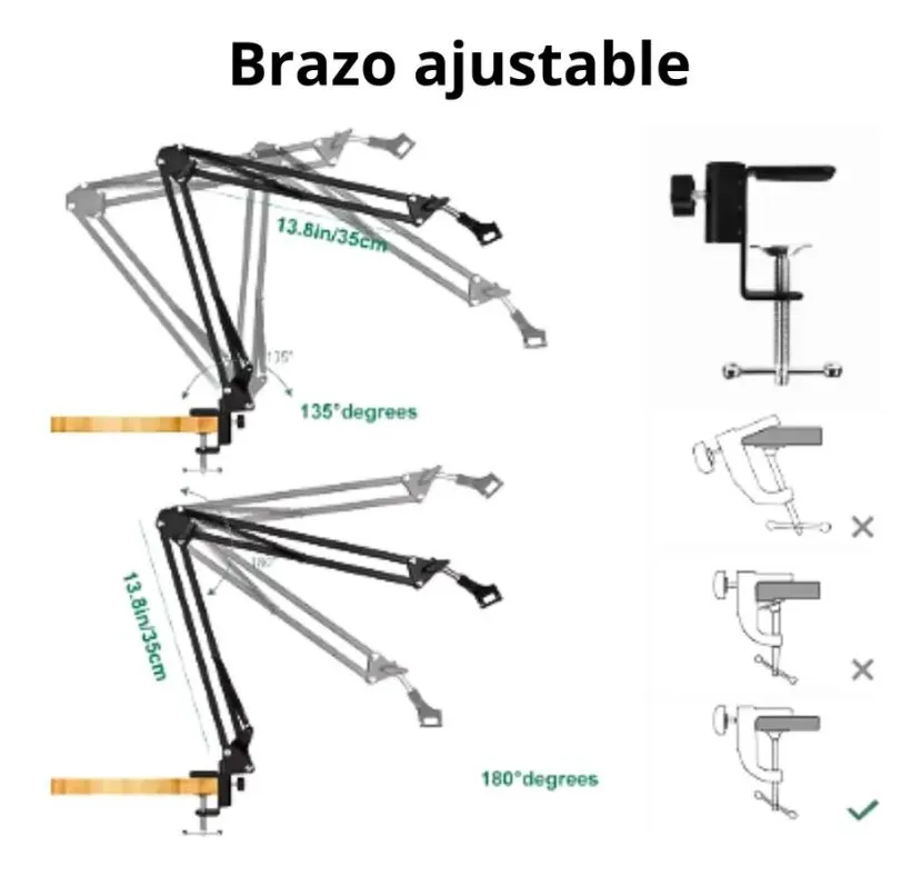 SOPORTE BRAZO ARTICULADO CELULAR MESA PROFESIONAL - Imagen 3